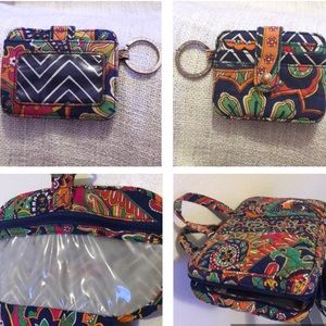Vera Bradley organizing cosmetic bag & ID wallet.